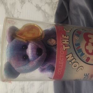 Ty Purple Plush Clubby IV Bear in Collectible Tube